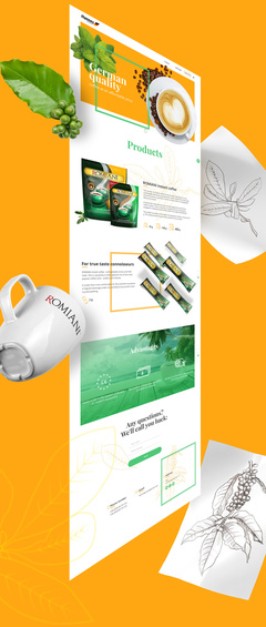 Romiani 速溶咖啡品牌形象设计-logo设计与网站设计